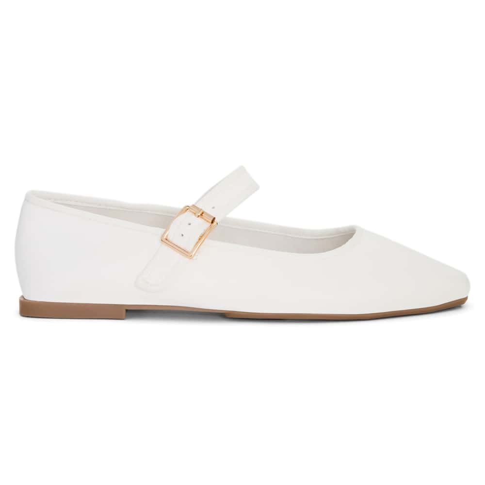 Romy Ballet Flat in White Smooth