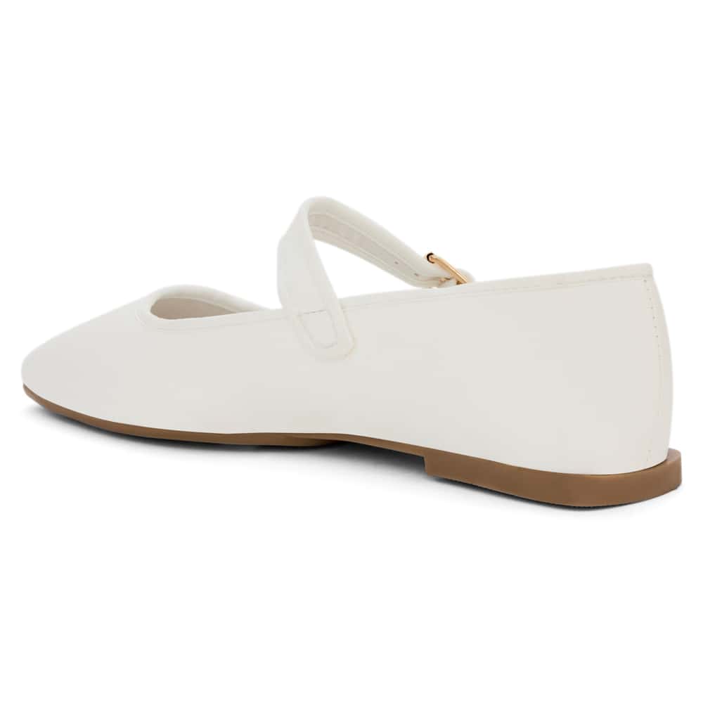 Romy Ballet Flat in White Smooth