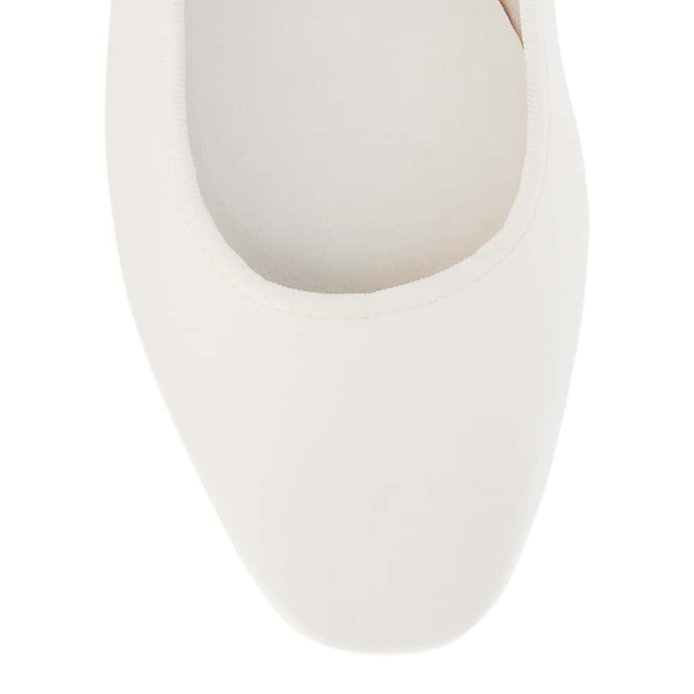 Romy Ballet Flat in White Smooth