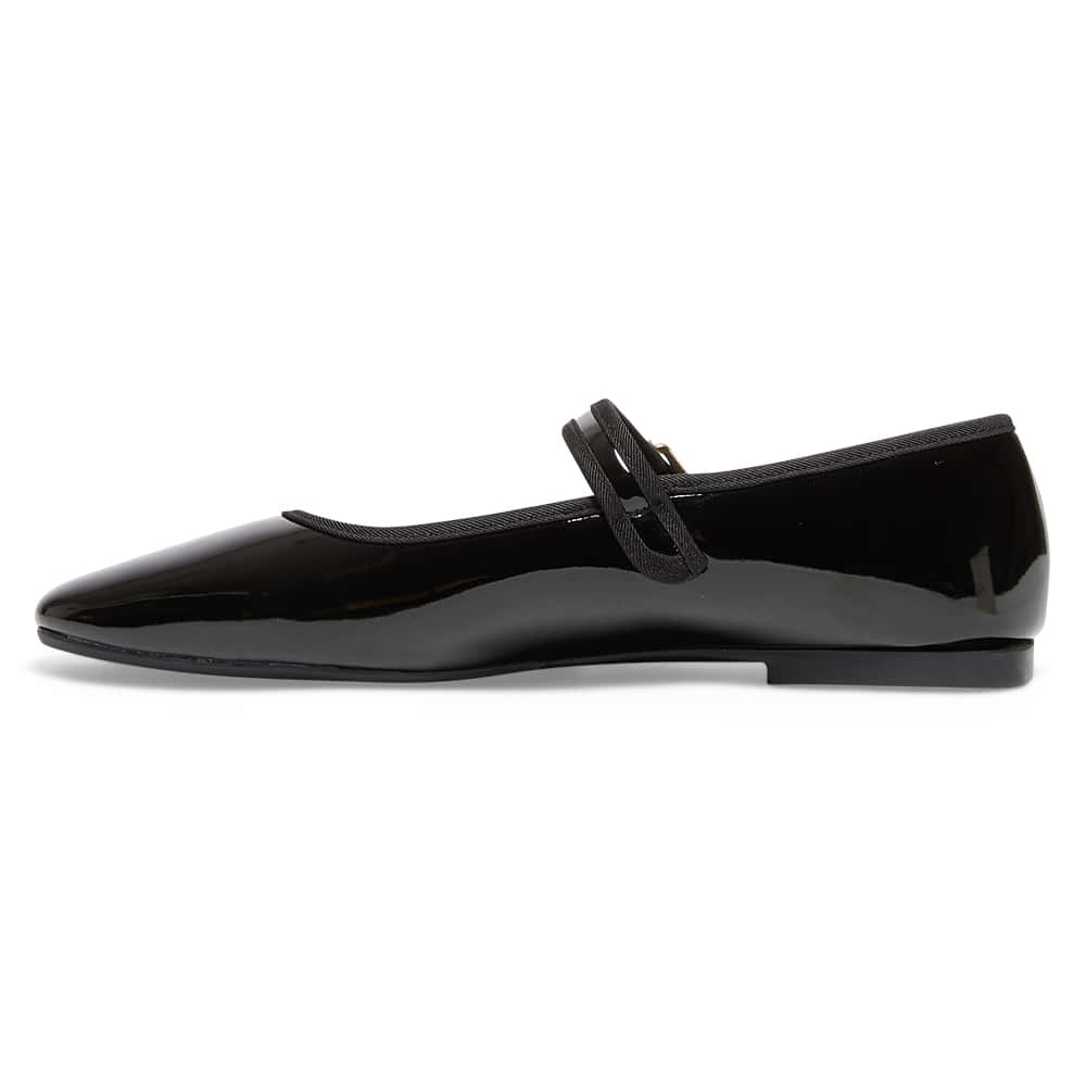 Romy Ballet Flat in Black Patent