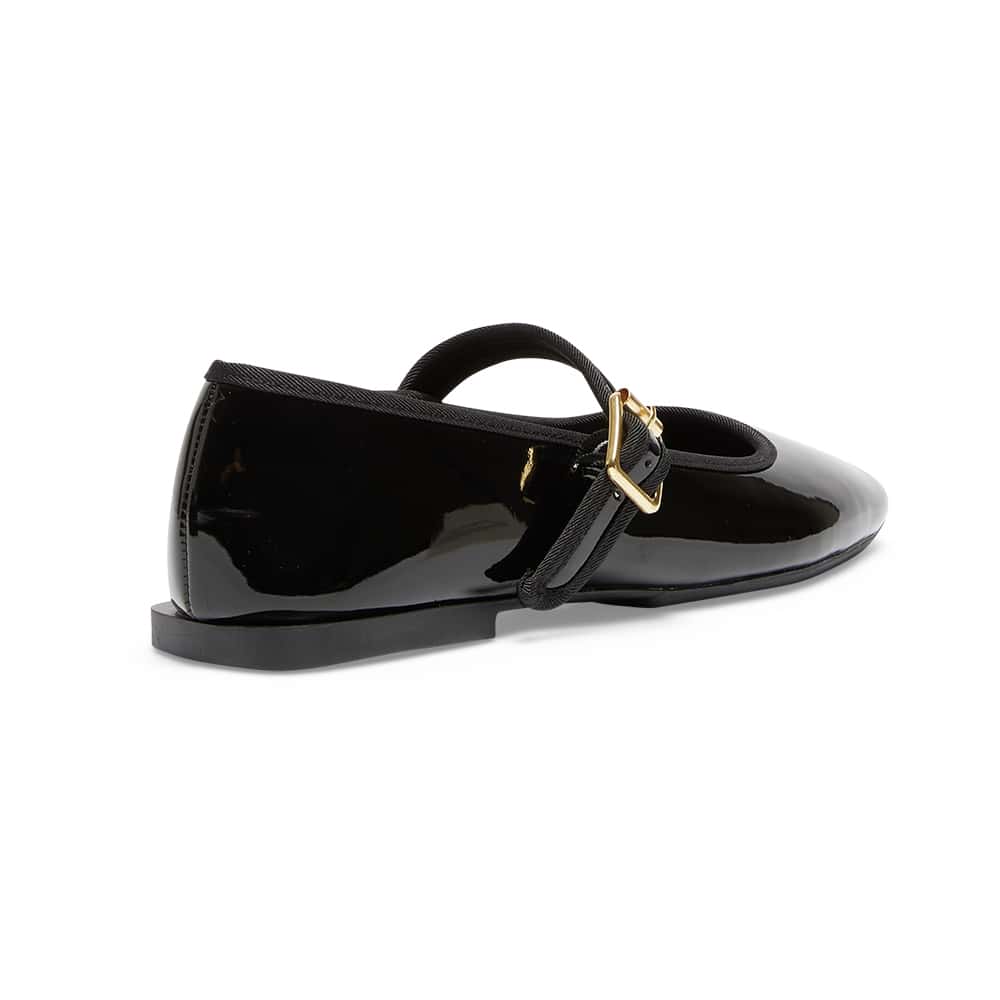 Romy Ballet Flat in Black Patent