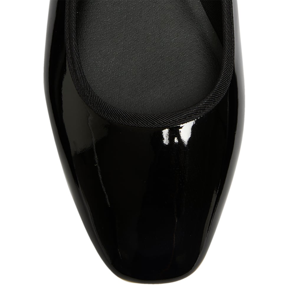 Romy Ballet Flat in Black Patent