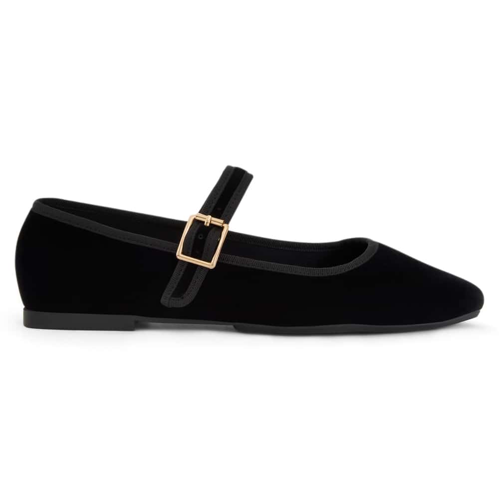 Romy Ballet Flat in Black Velvet