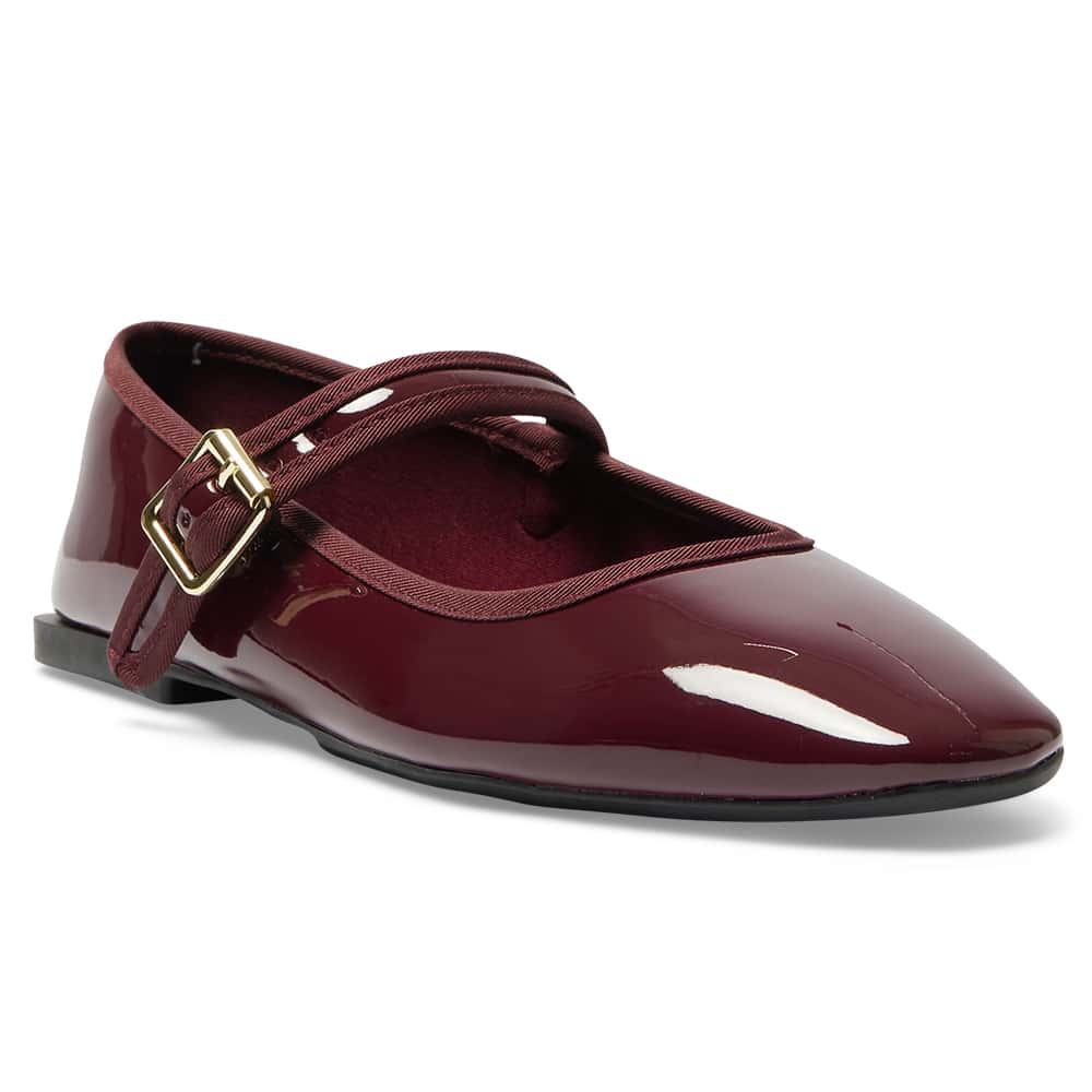 Romy Ballet Flat in Cherry Patent