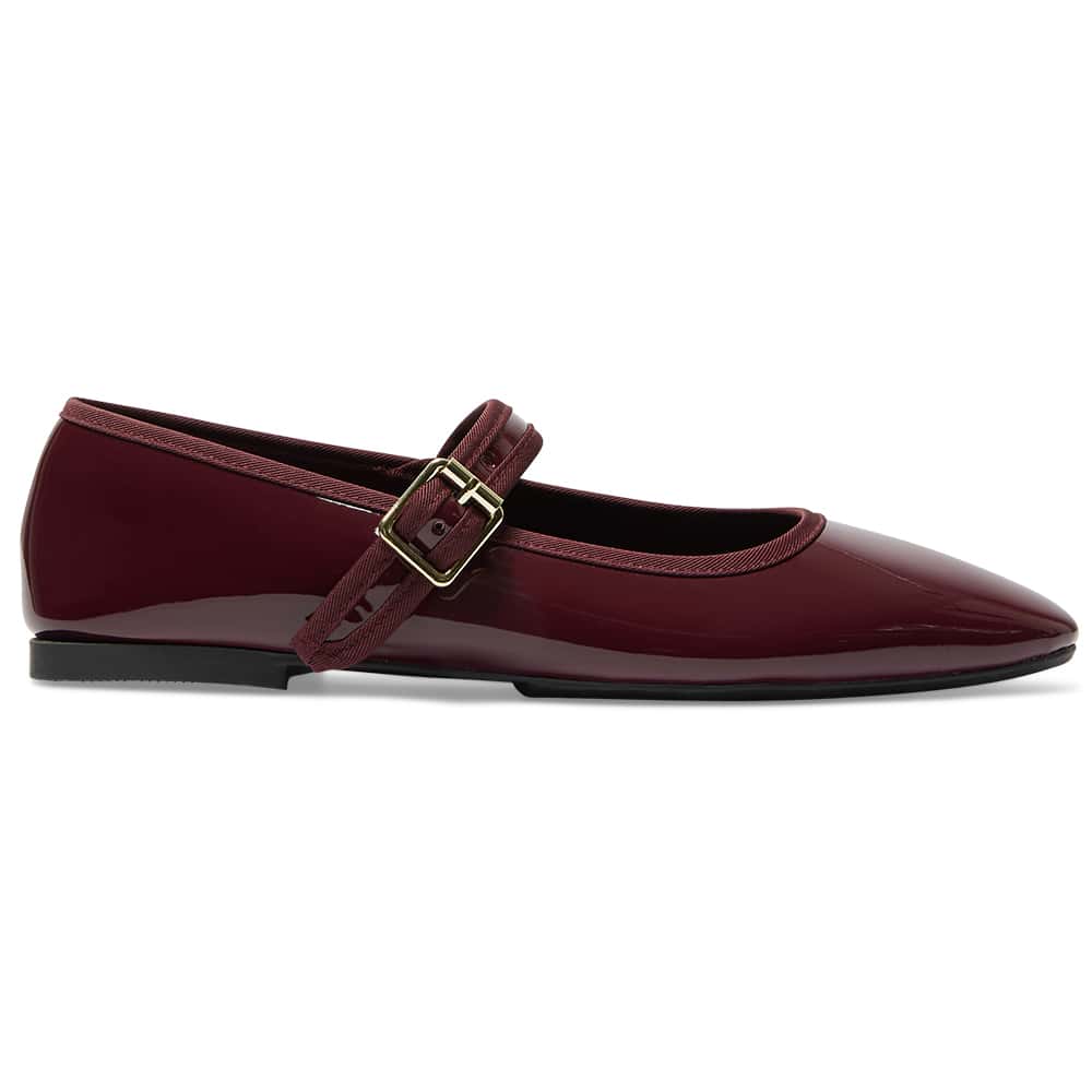 Romy Ballet Flat in Cherry Patent