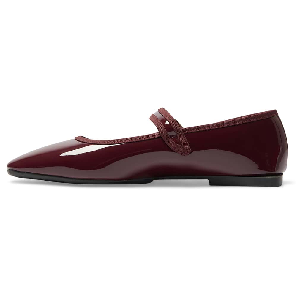 Romy Ballet Flat in Cherry Patent
