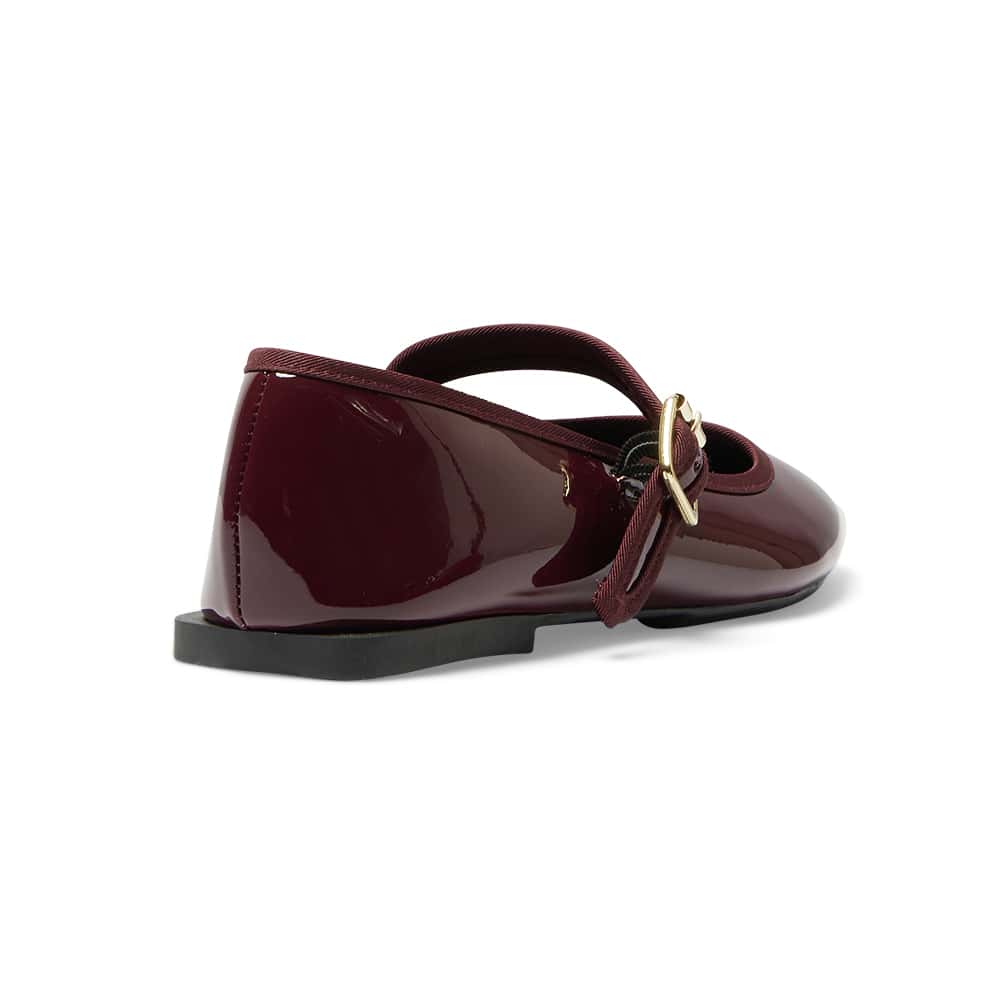 Romy Ballet Flat in Cherry Patent