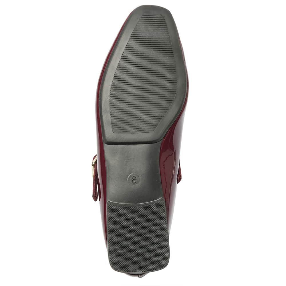 Romy Ballet Flat in Cherry Patent