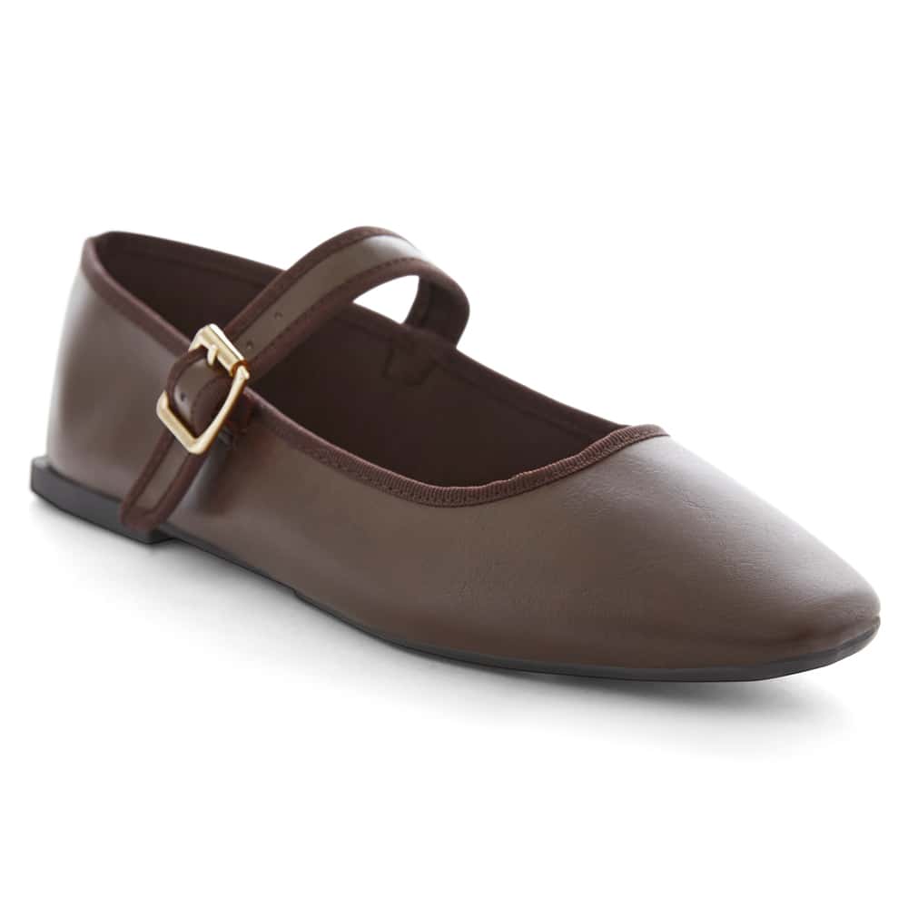 Romy Ballet Flat in Chocolate Smooth