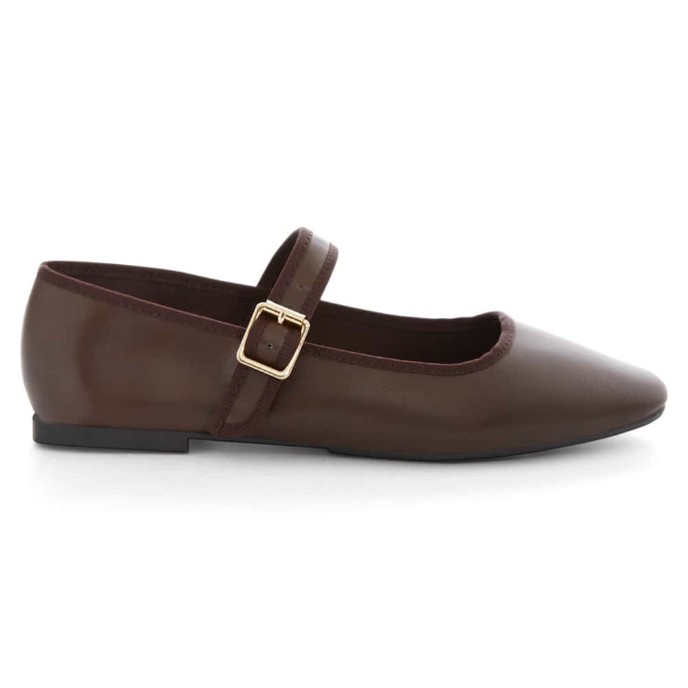 Romy Ballet Flat in Chocolate Smooth