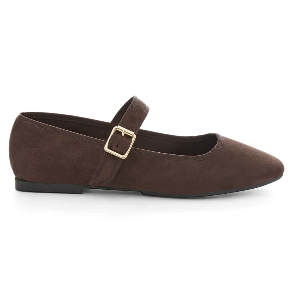 Romy Ballet Flat in Chocolate  Micro