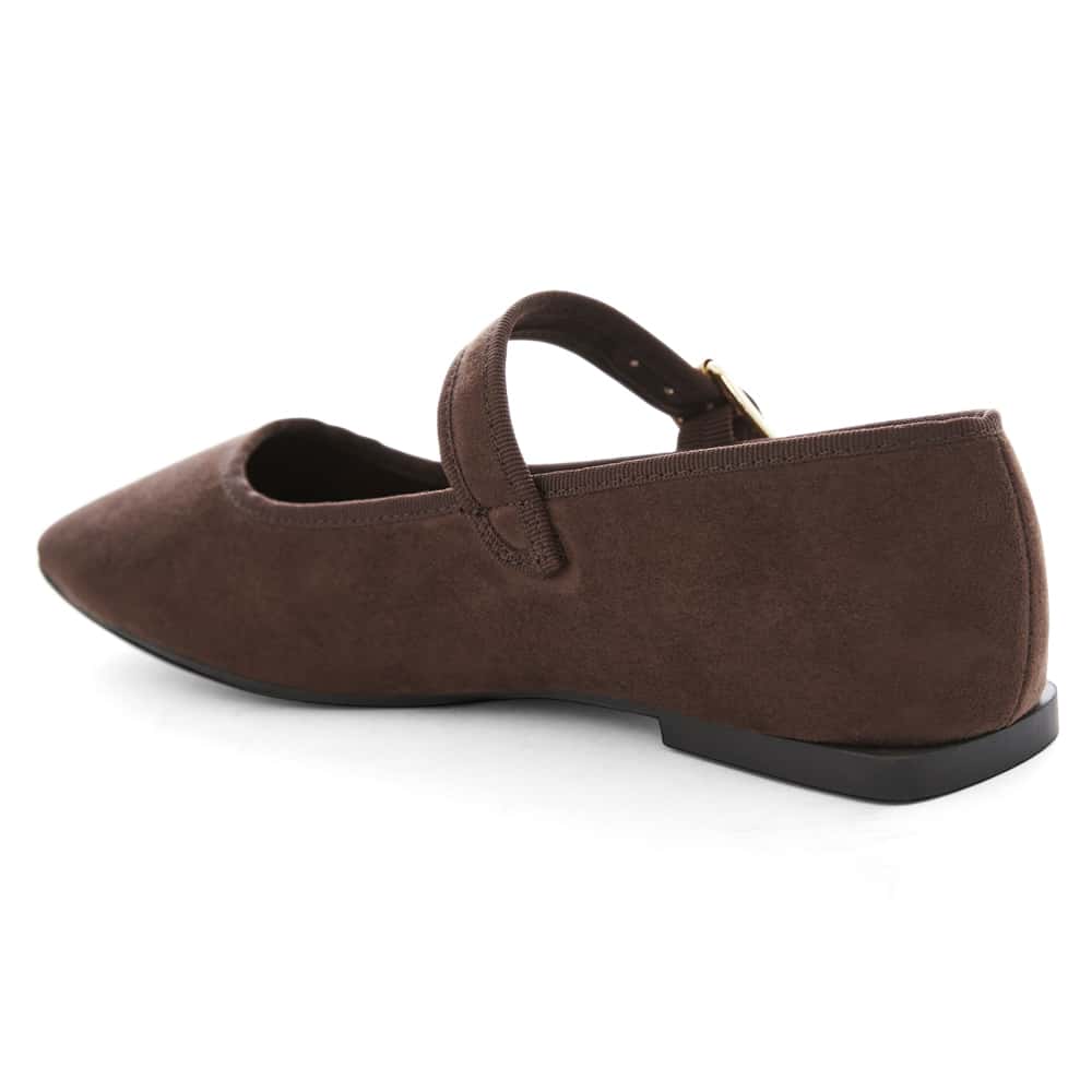 Romy Ballet Flat in Chocolate  Micro