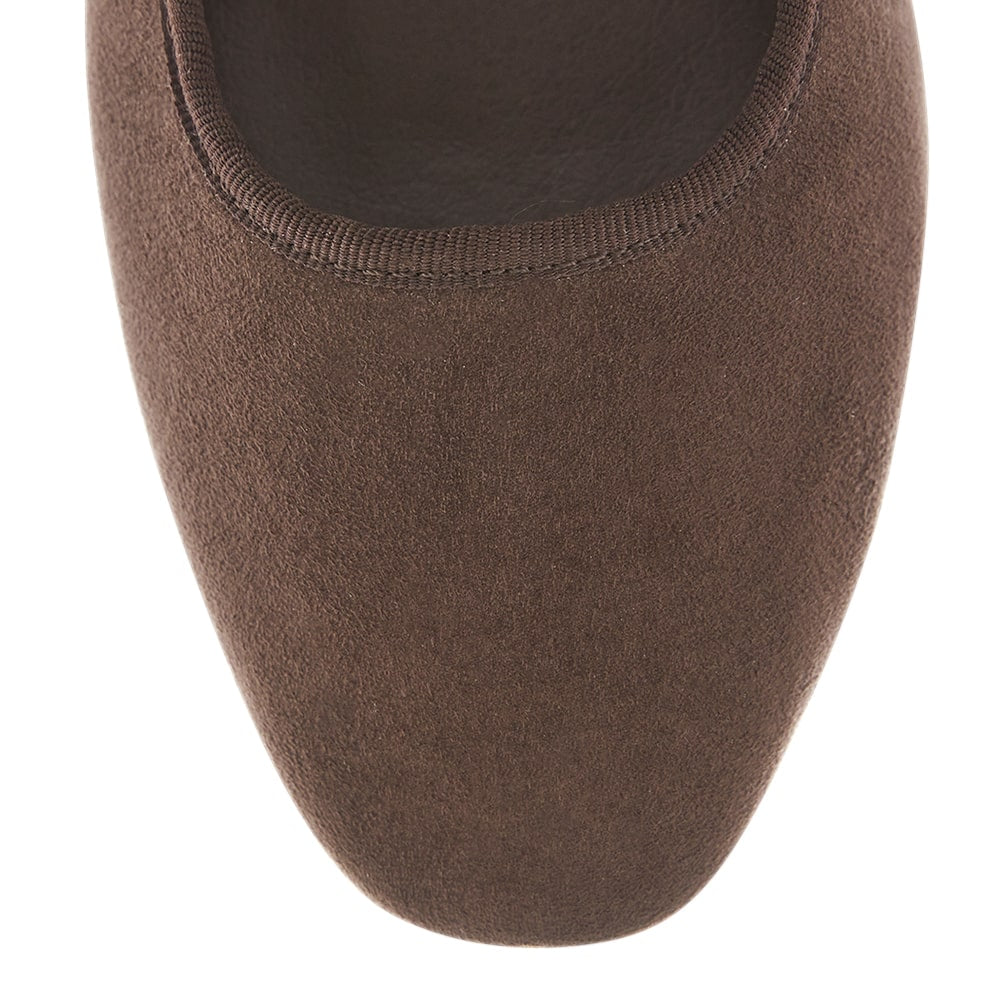 Romy Ballet Flat in Chocolate  Micro