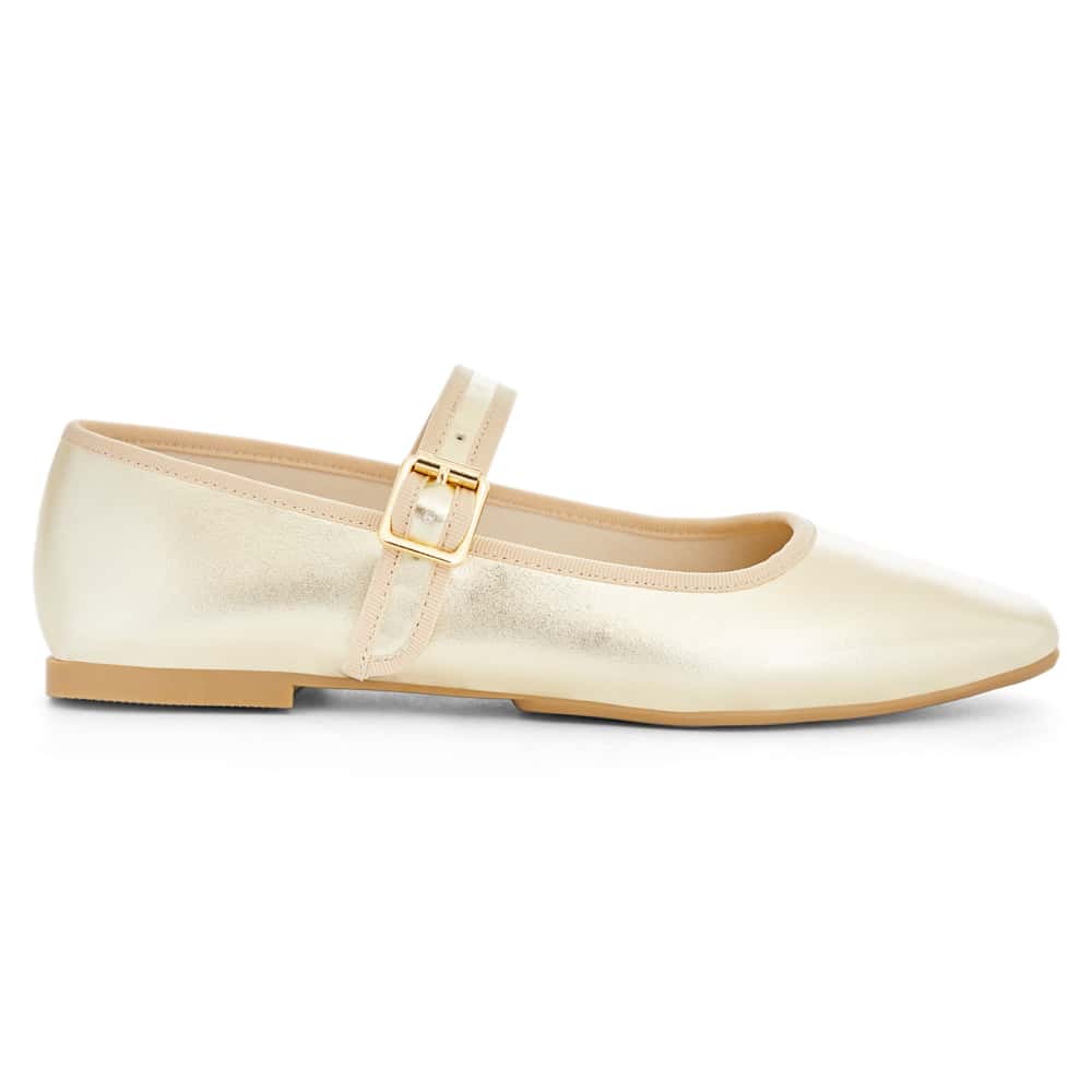 Romy Ballet Flat in Gold Metallic