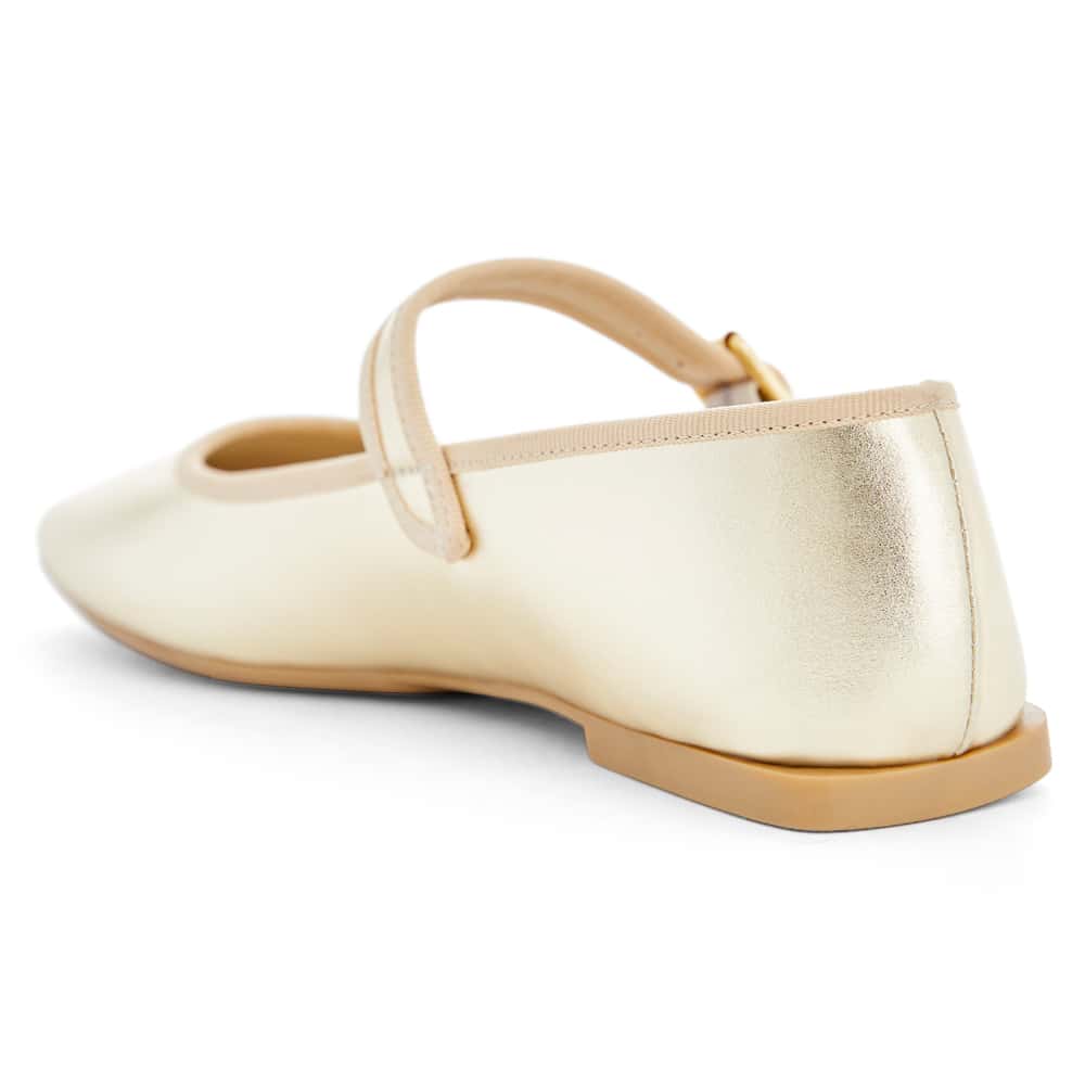 Romy Ballet Flat in Gold Metallic