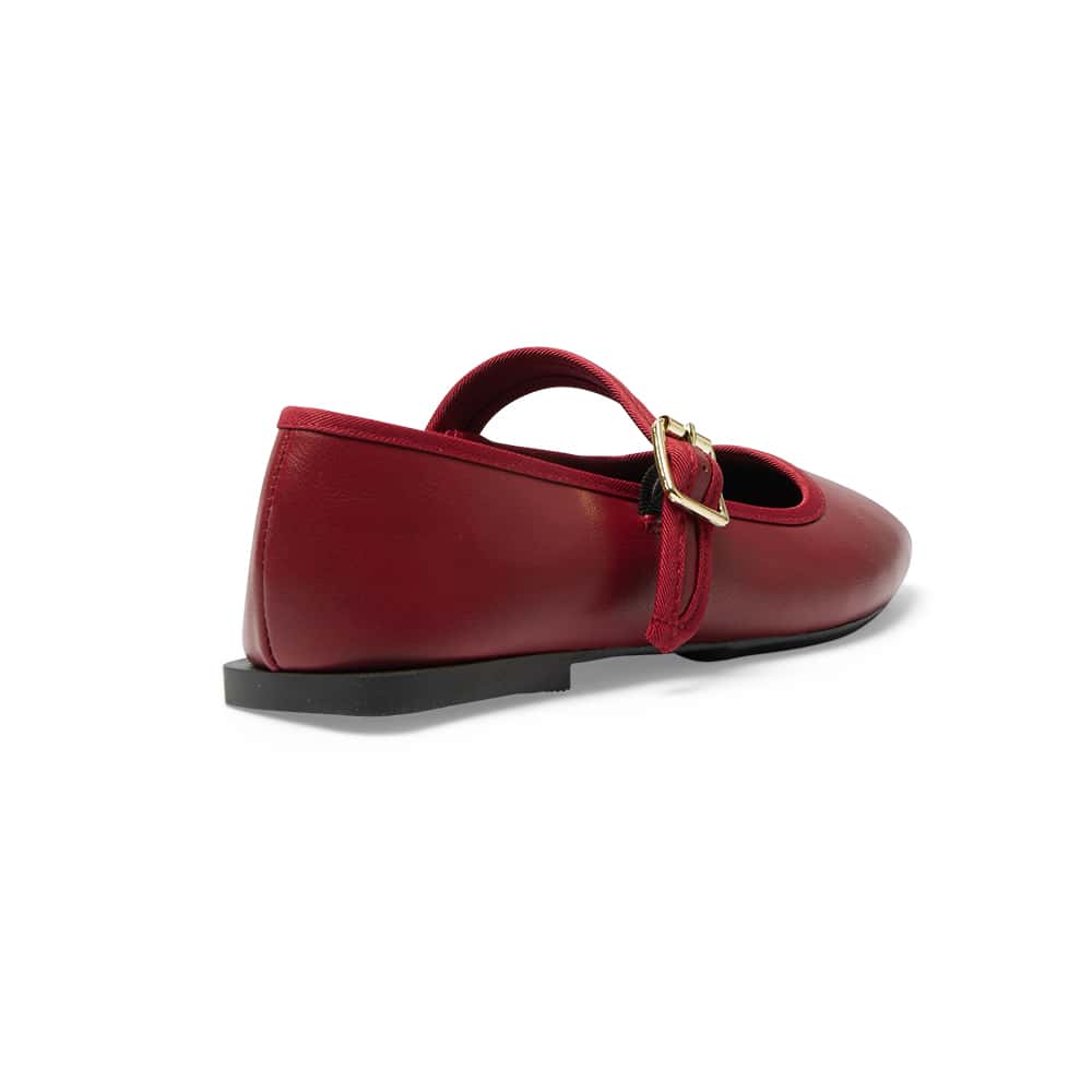 Romy Ballet Flat in Red Smooth