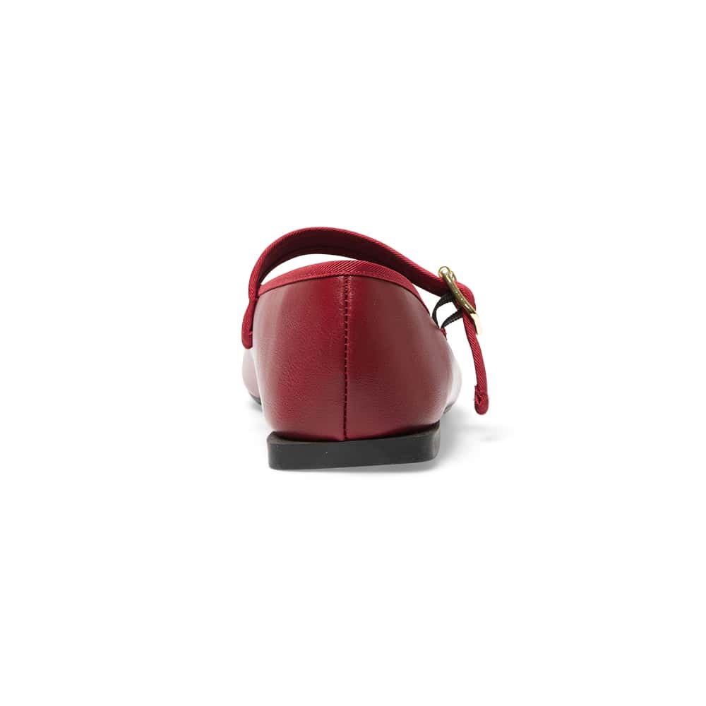 Romy Ballet Flat in Red Smooth