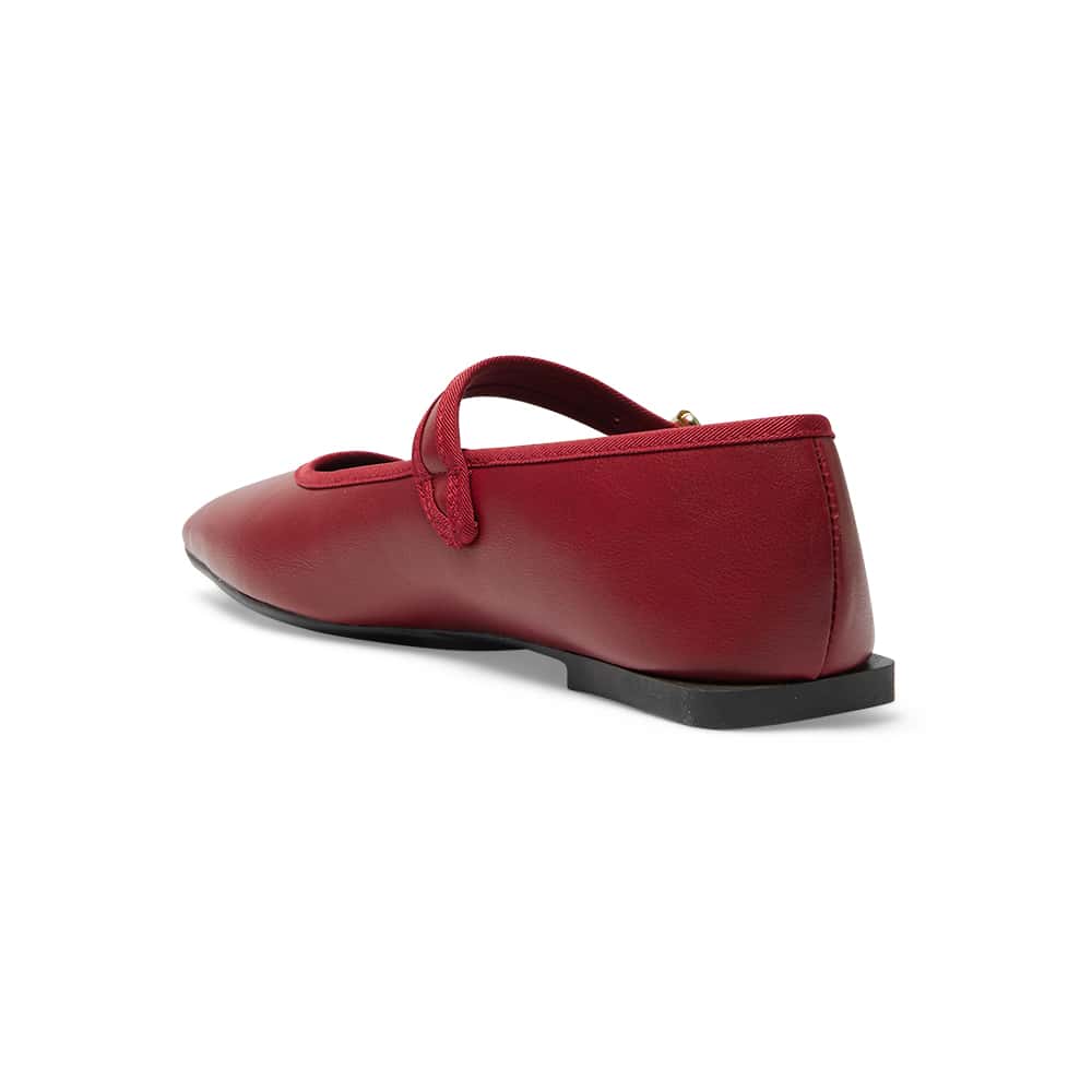 Romy Ballet Flat in Red Smooth