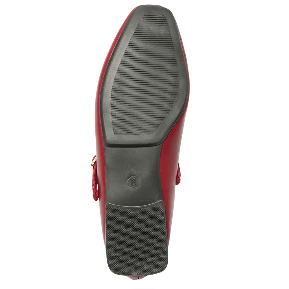 Romy Ballet Flat in Red Smooth
