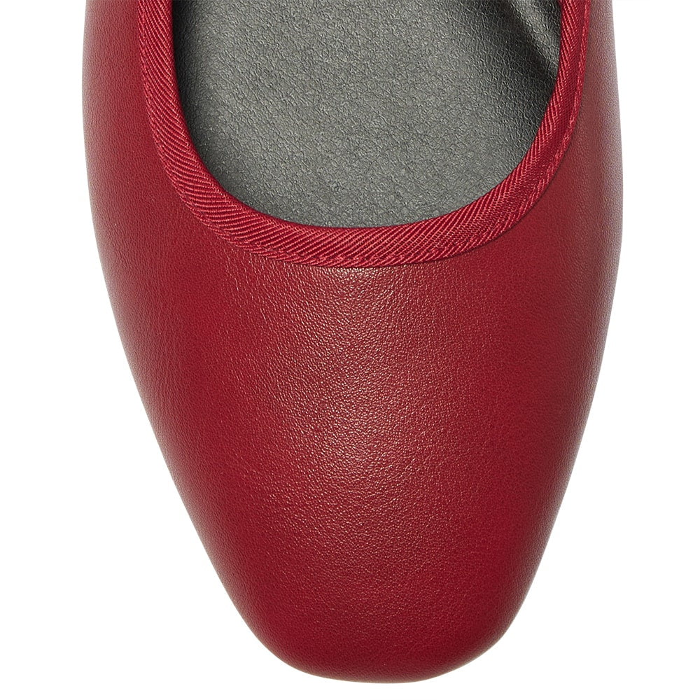 Romy Ballet Flat in Red Smooth