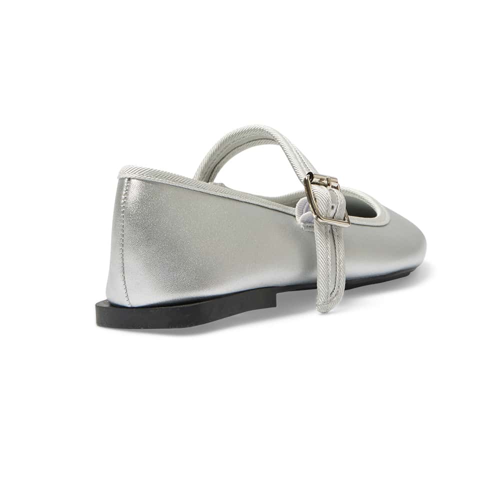 Romy Ballet Flat in Silver Metallic