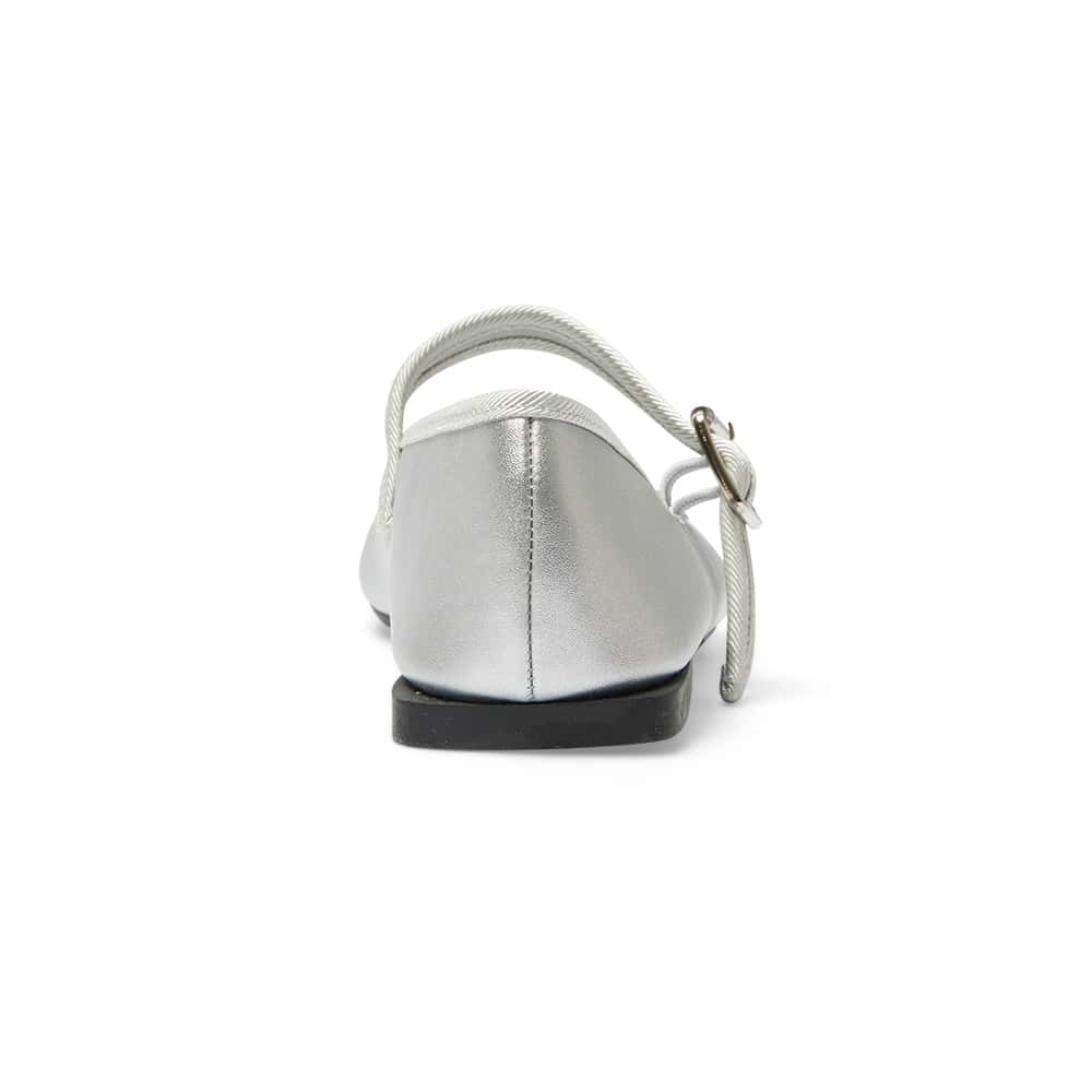Romy Ballet Flat in Silver Metallic