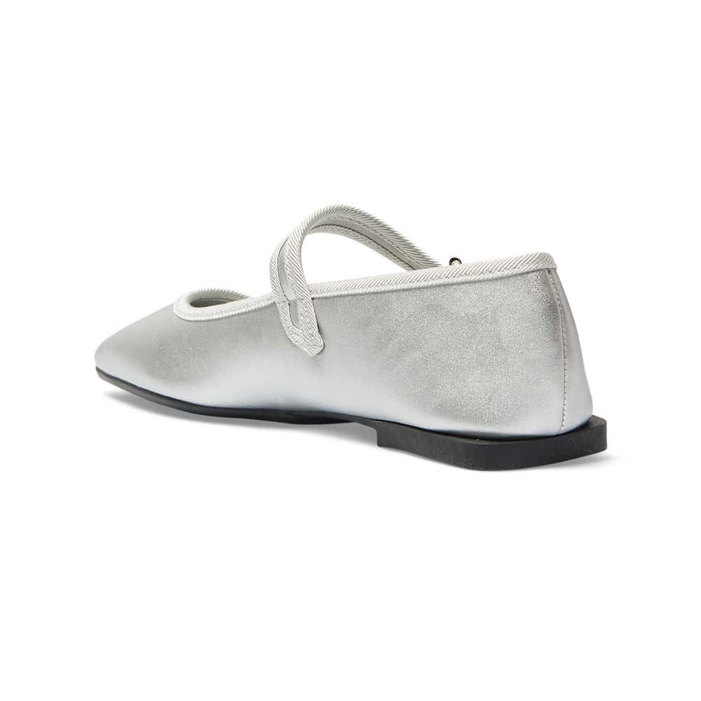Romy Ballet Flat in Silver Metallic