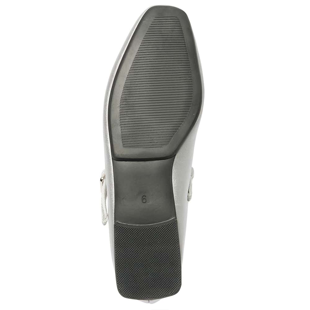 Romy Ballet Flat in Silver Metallic