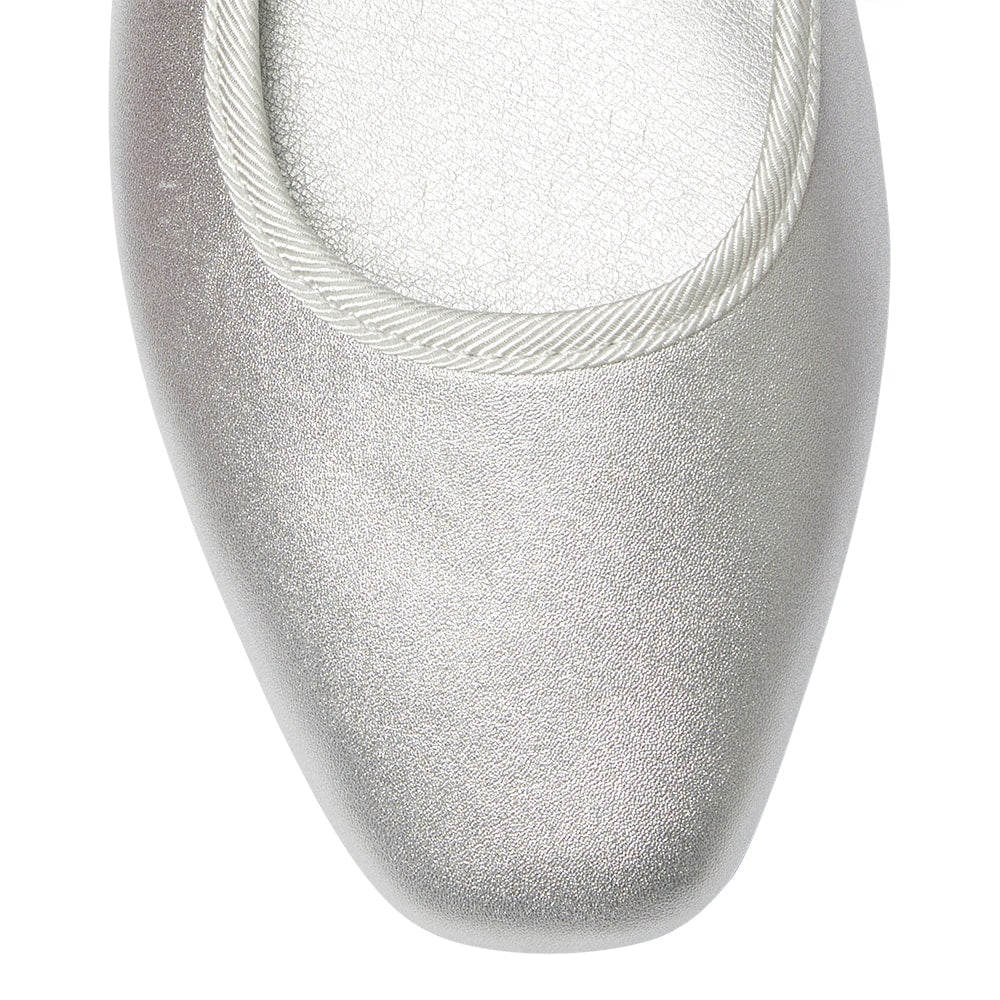 Romy Ballet Flat in Silver Metallic