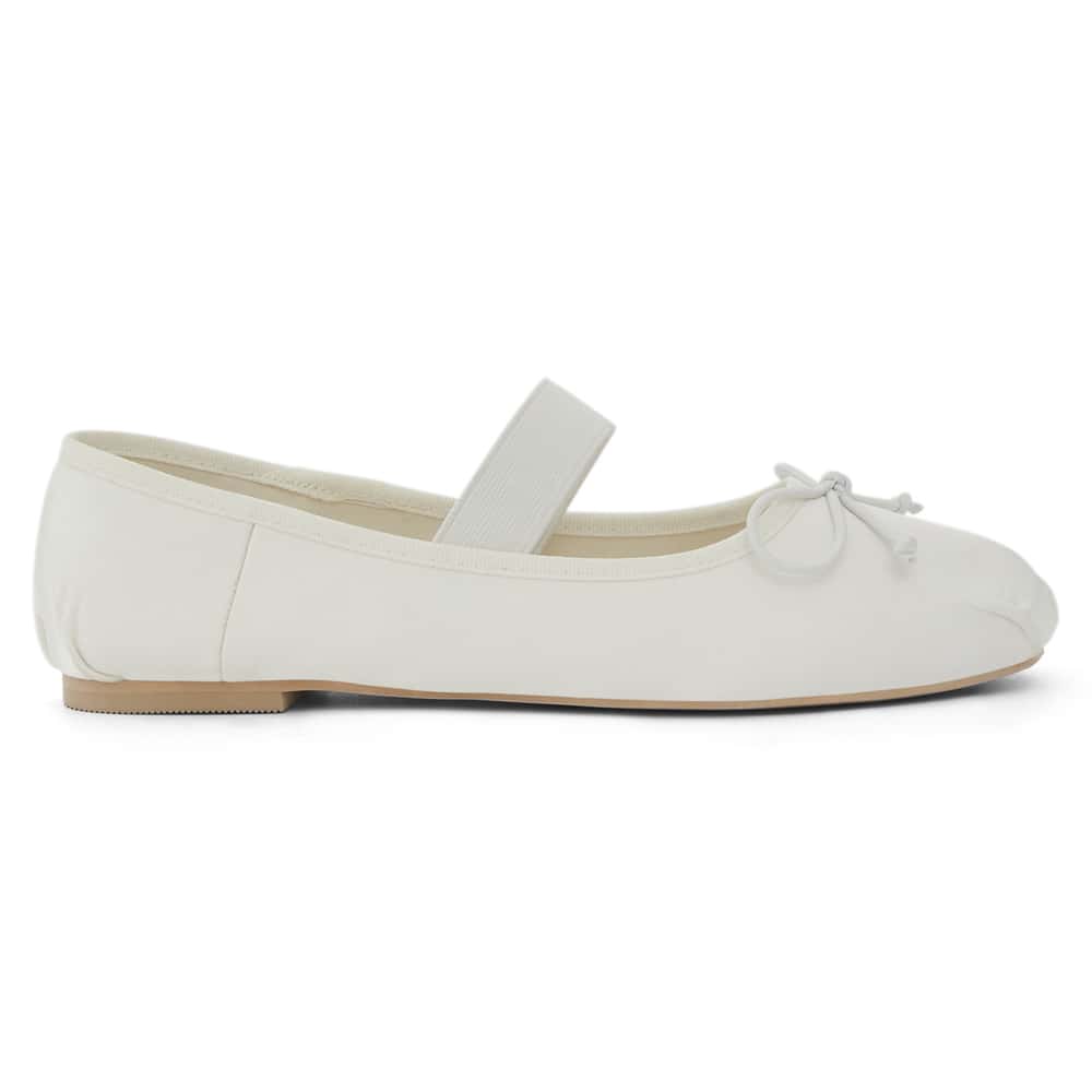Rose Ballet Flat in Ivory Satin