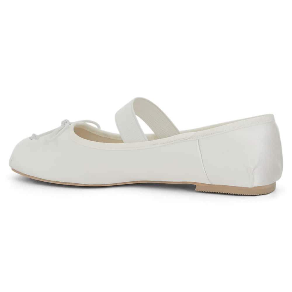 Rose Ballet Flat in Ivory Satin