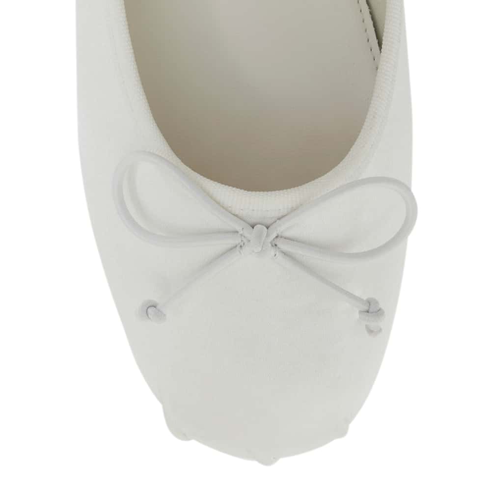 Rose Ballet Flat in Ivory Satin