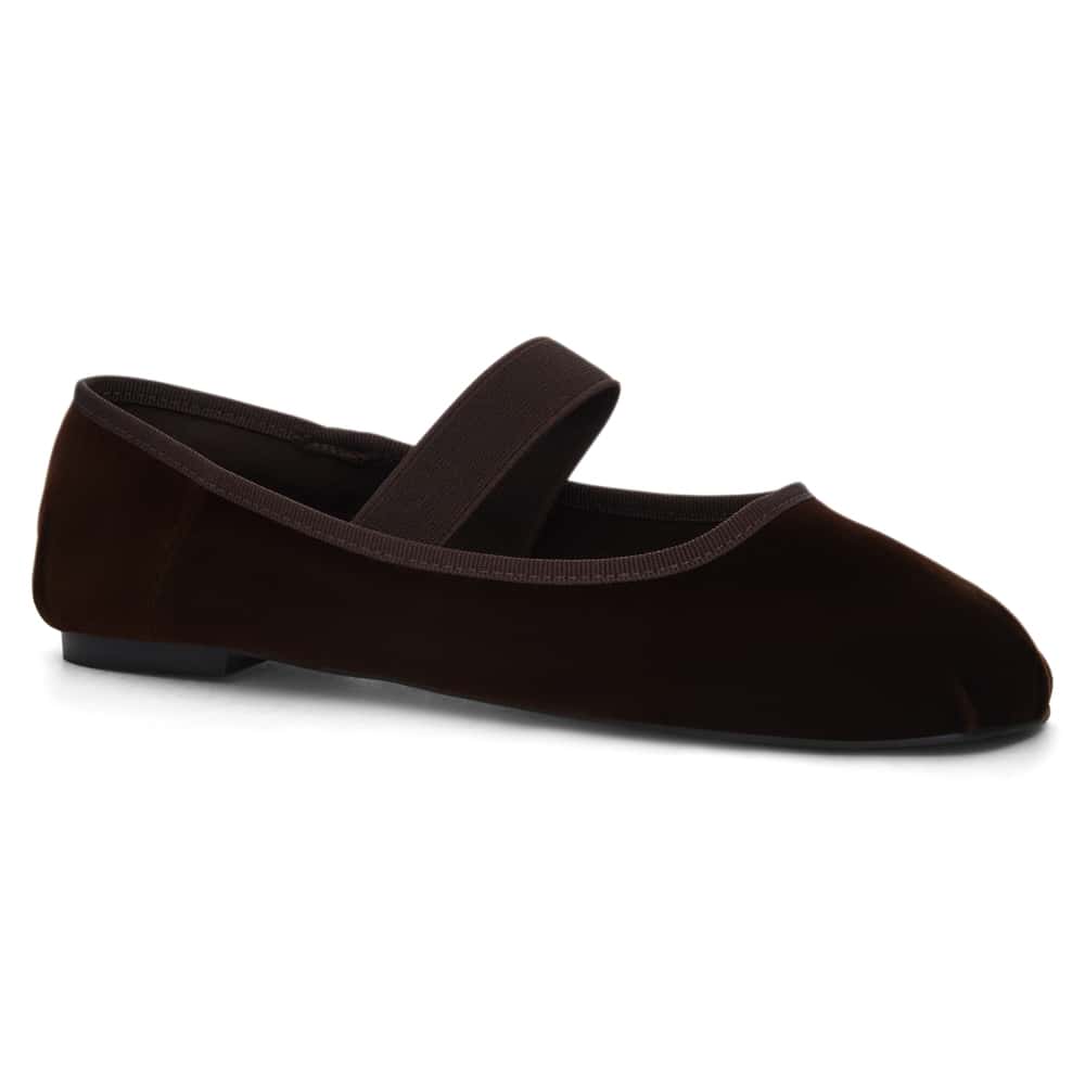 Roxana Ballet Flat in Chocolate Velvet