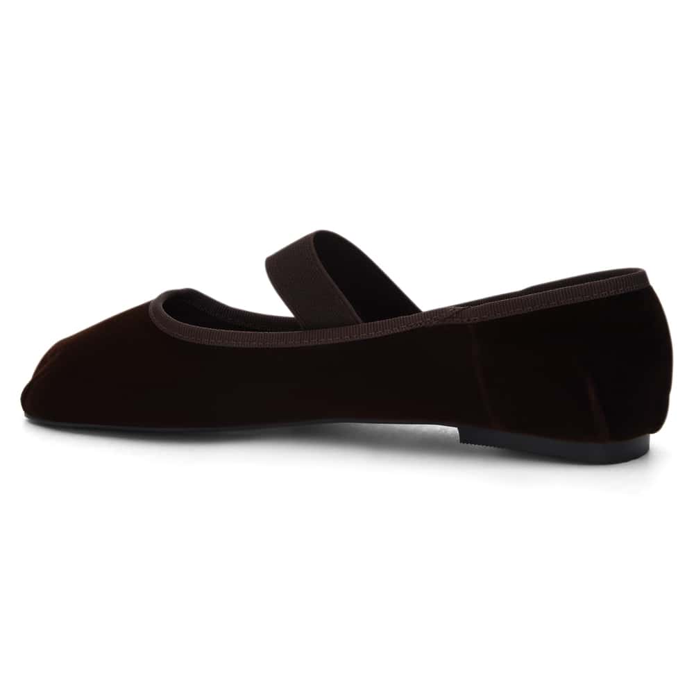 Roxana Ballet Flat in Chocolate Velvet