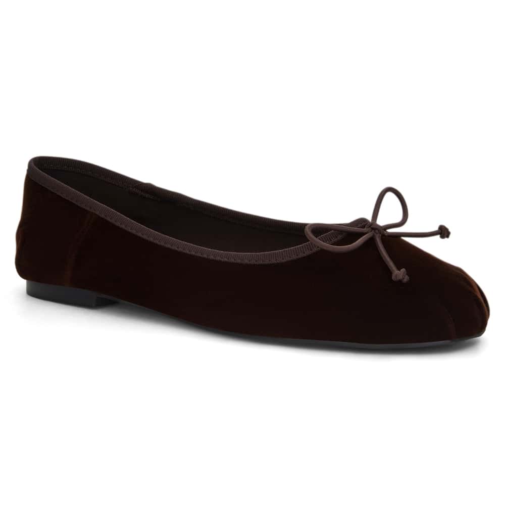 Ruby Ballet Flat in Chocolate Velvet