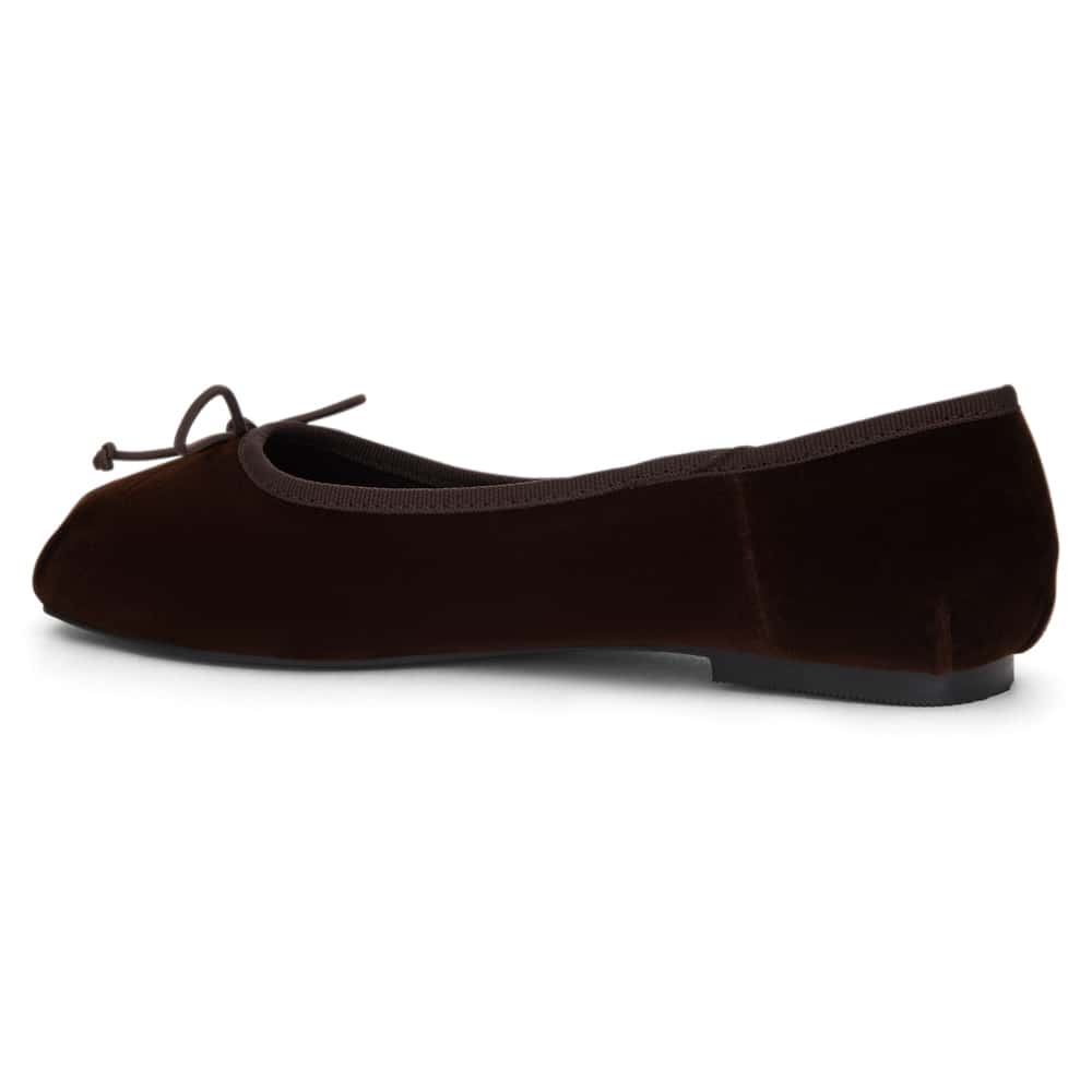 Ruby Ballet Flat in Chocolate Velvet