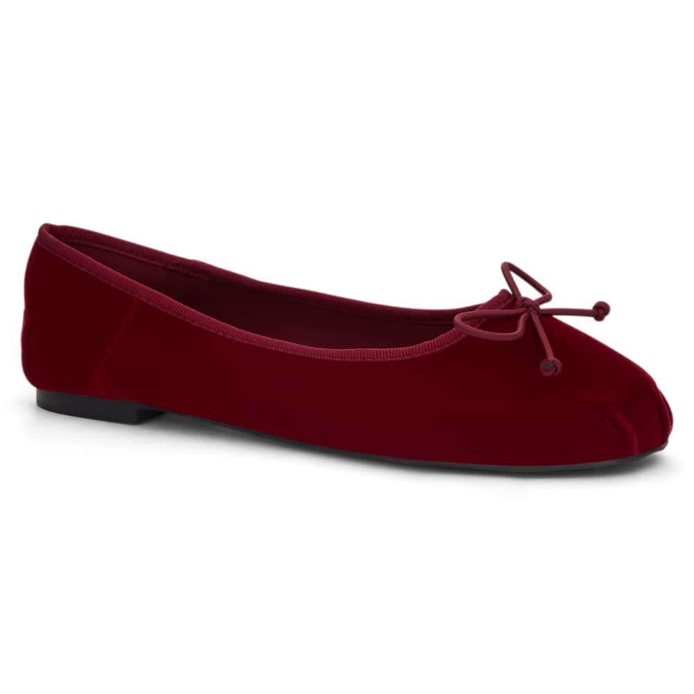 Ruby Ballet Flat in Wine Velvet