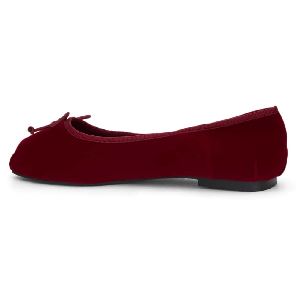 Ruby Ballet Flat in Wine Velvet