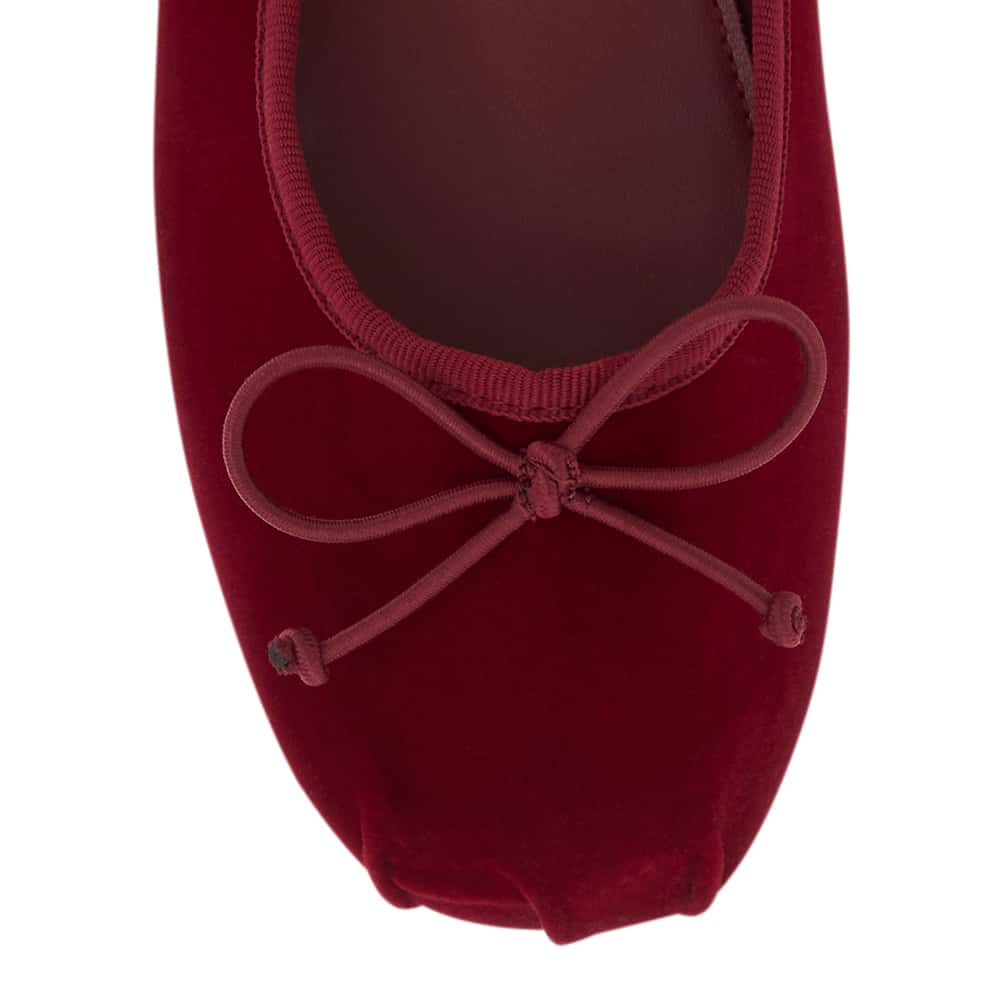 Ruby Ballet Flat in Wine Velvet