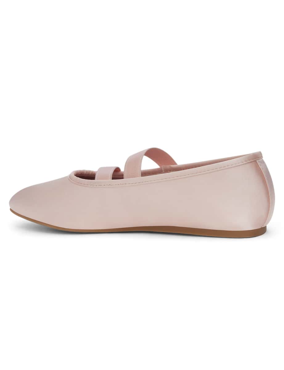 Ryla Ballet Flat in Pale Pink Satin Satin