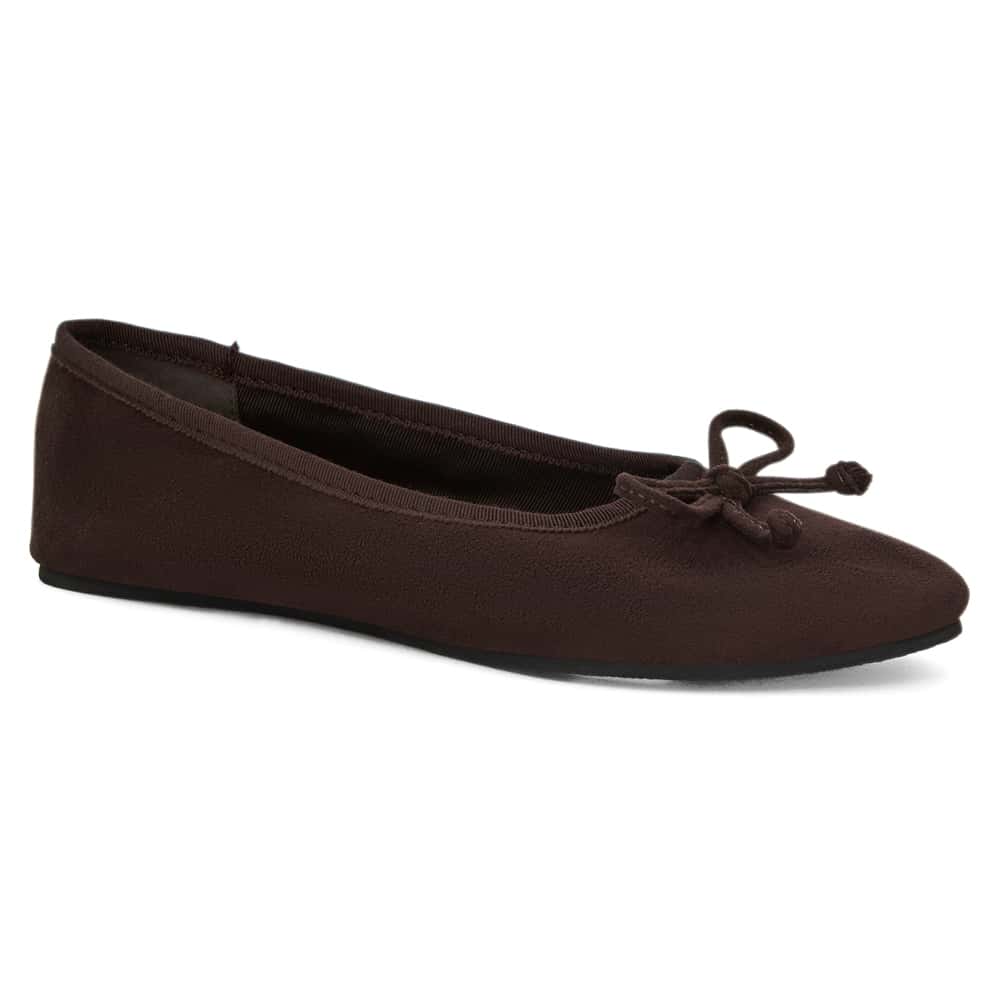 Samantha Ballet Flat in Chocolate  Micro