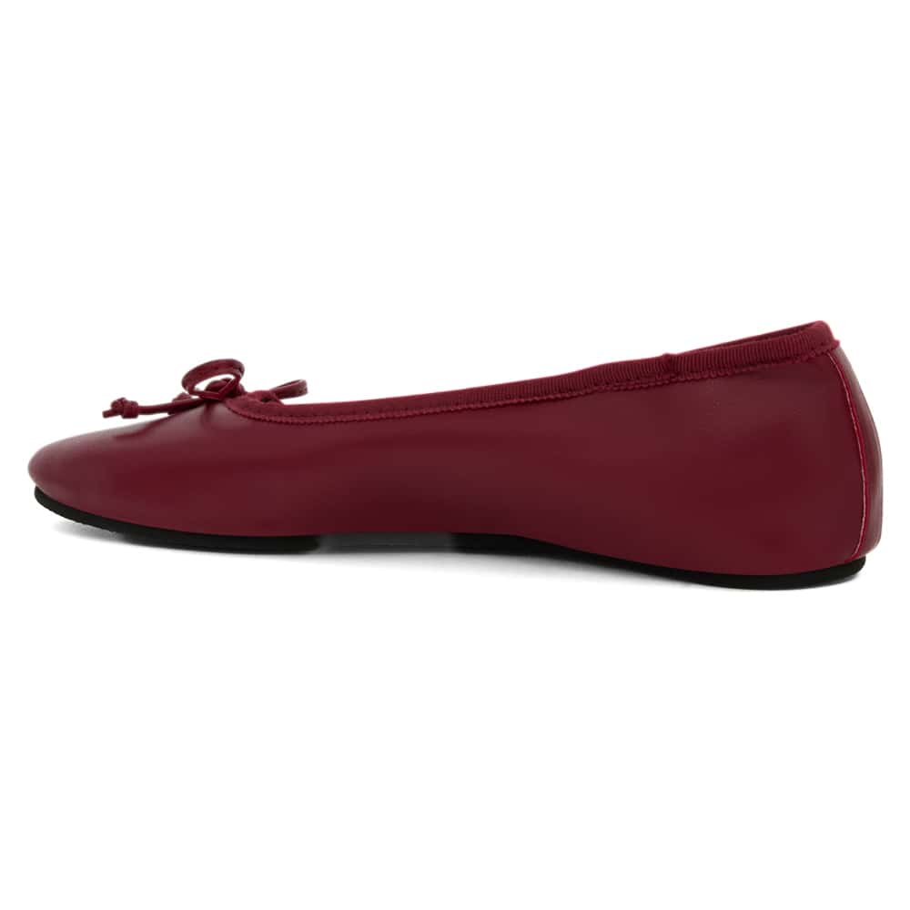 Samantha Ballet Flat in Red Smooth