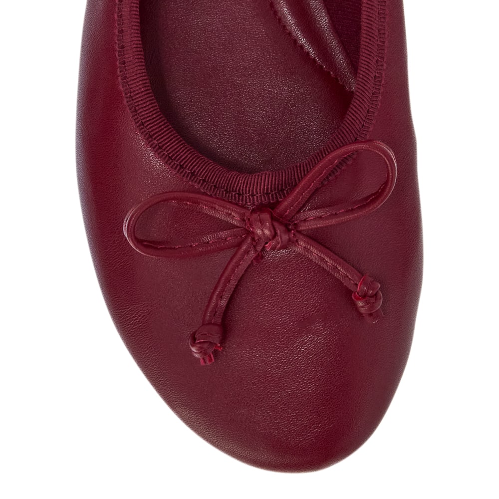 Samantha Ballet Flat in Red Smooth