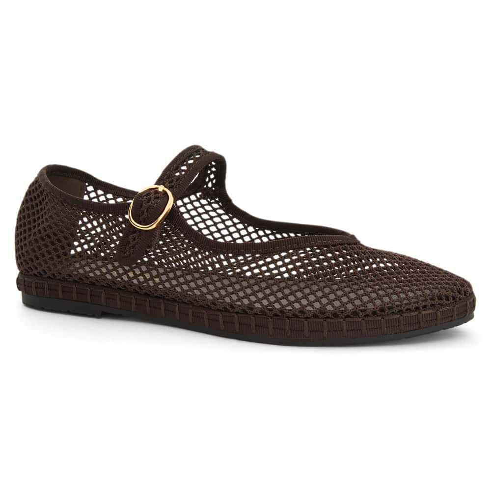 Sandra Ballet Flat in Chocolate  Mesh