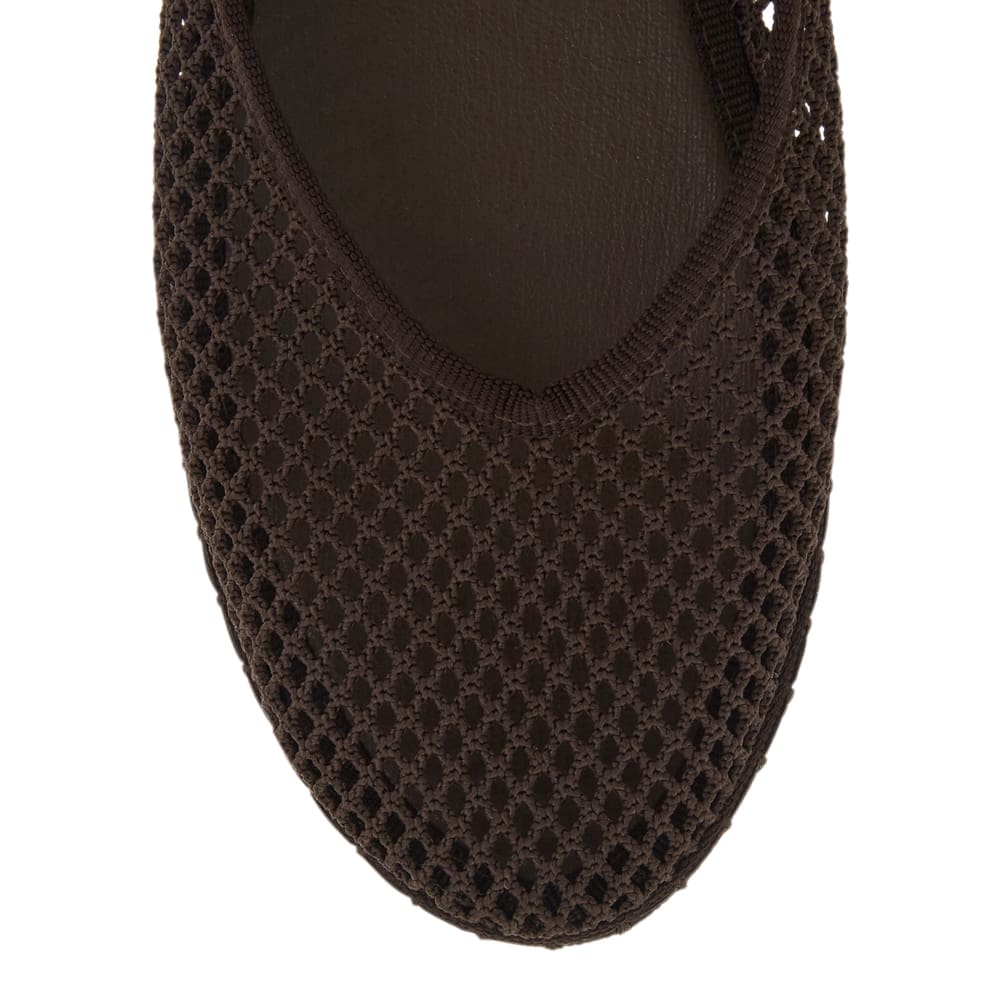 Sandra Ballet Flat in Chocolate  Mesh