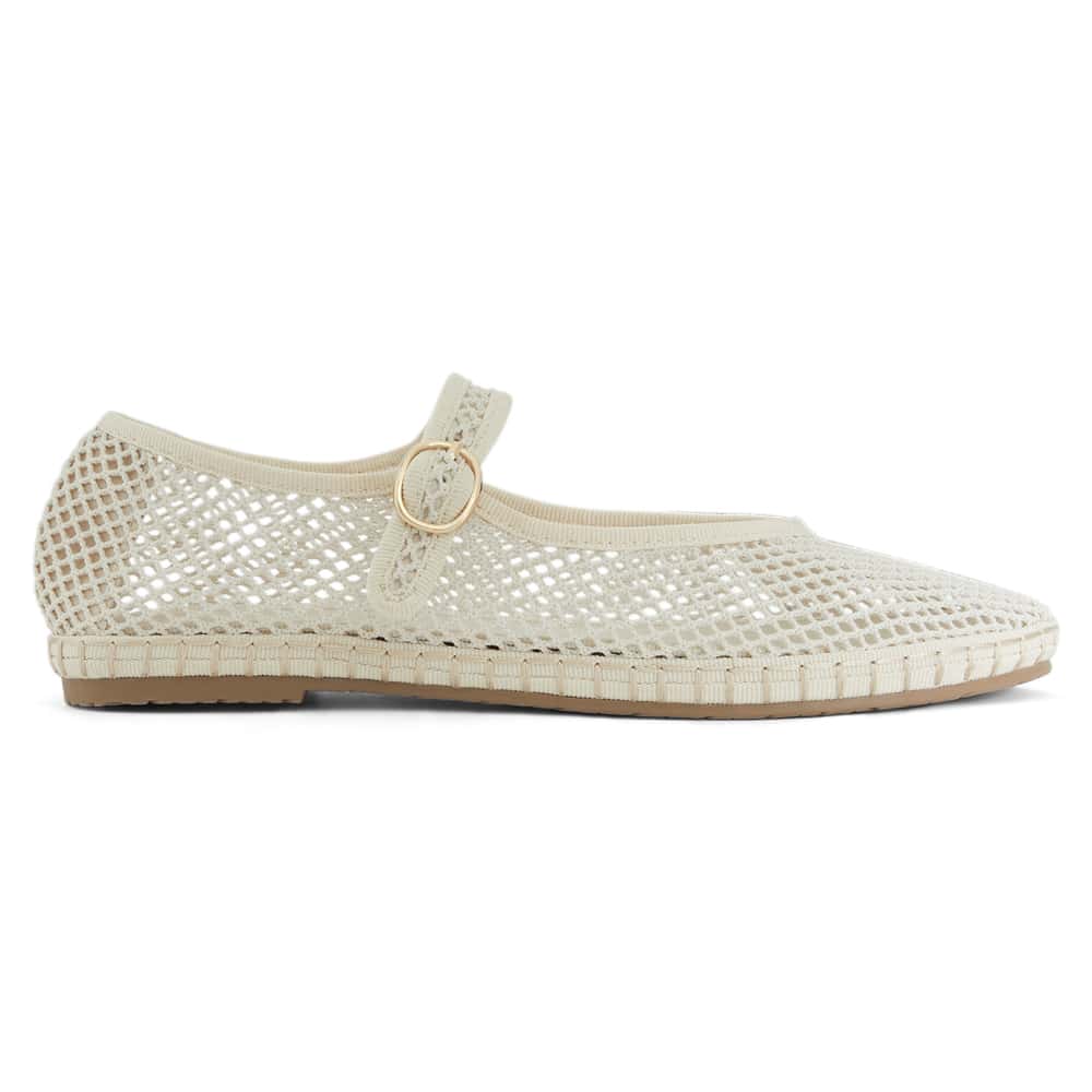 Sandra Ballet Flat in Off White Mesh Mesh