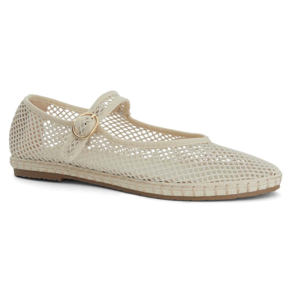Sandra Ballet Flat in Off White Mesh Mesh