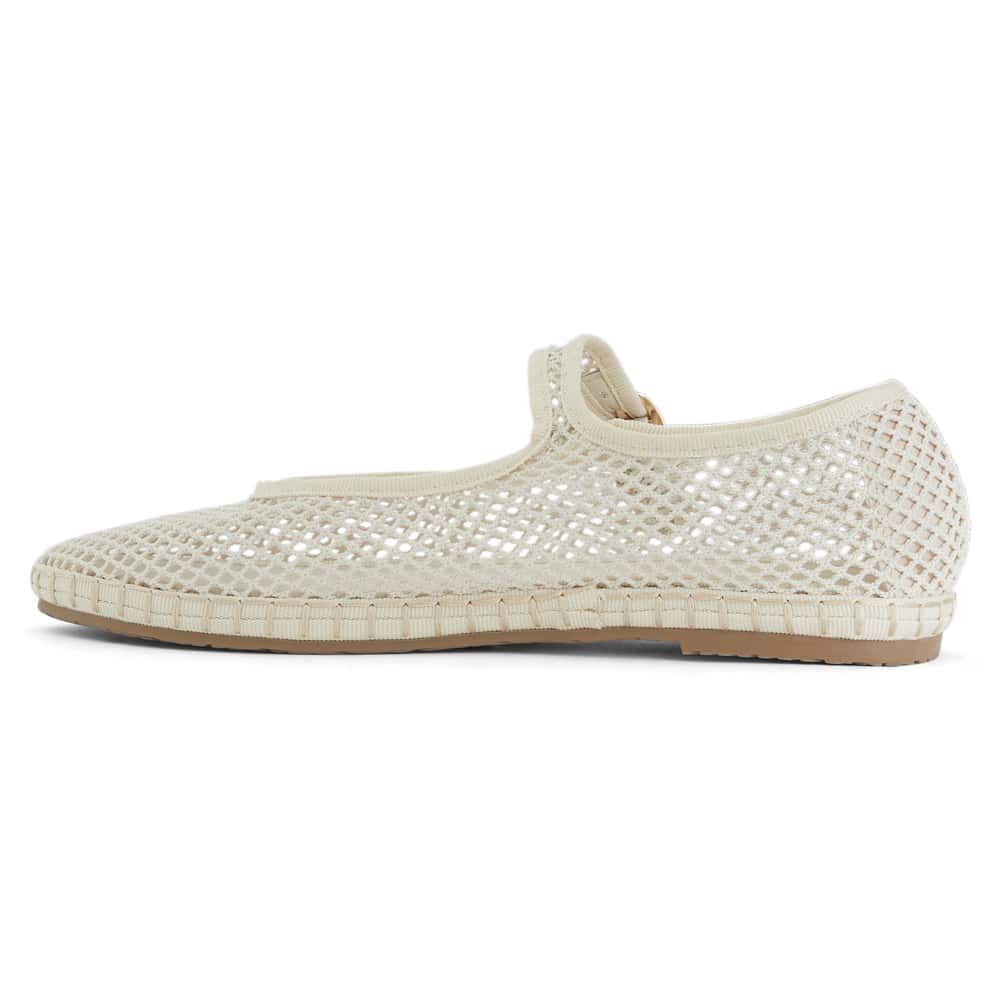 Sandra Ballet Flat in Off White Mesh Mesh