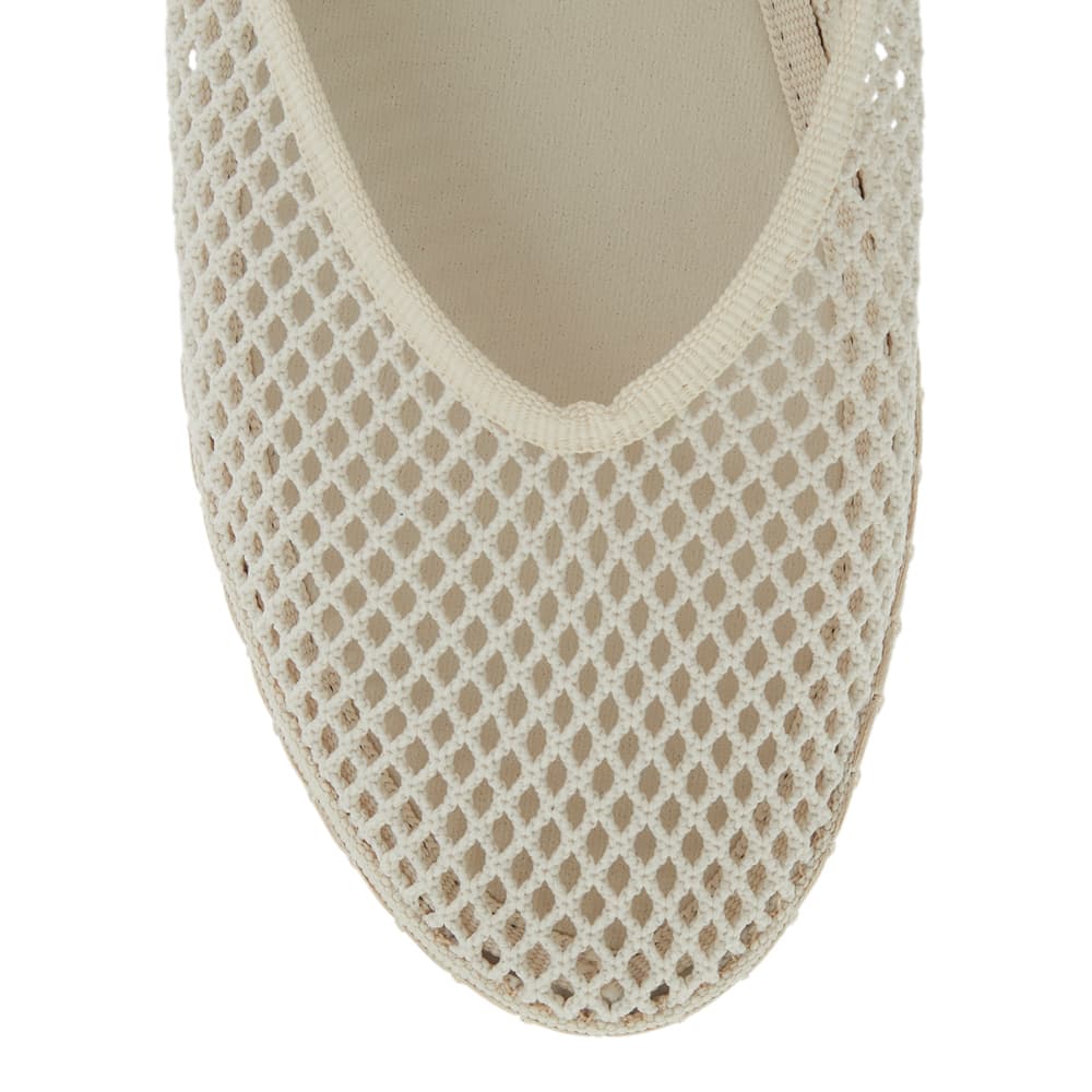 Sandra Ballet Flat in Off White Mesh Mesh