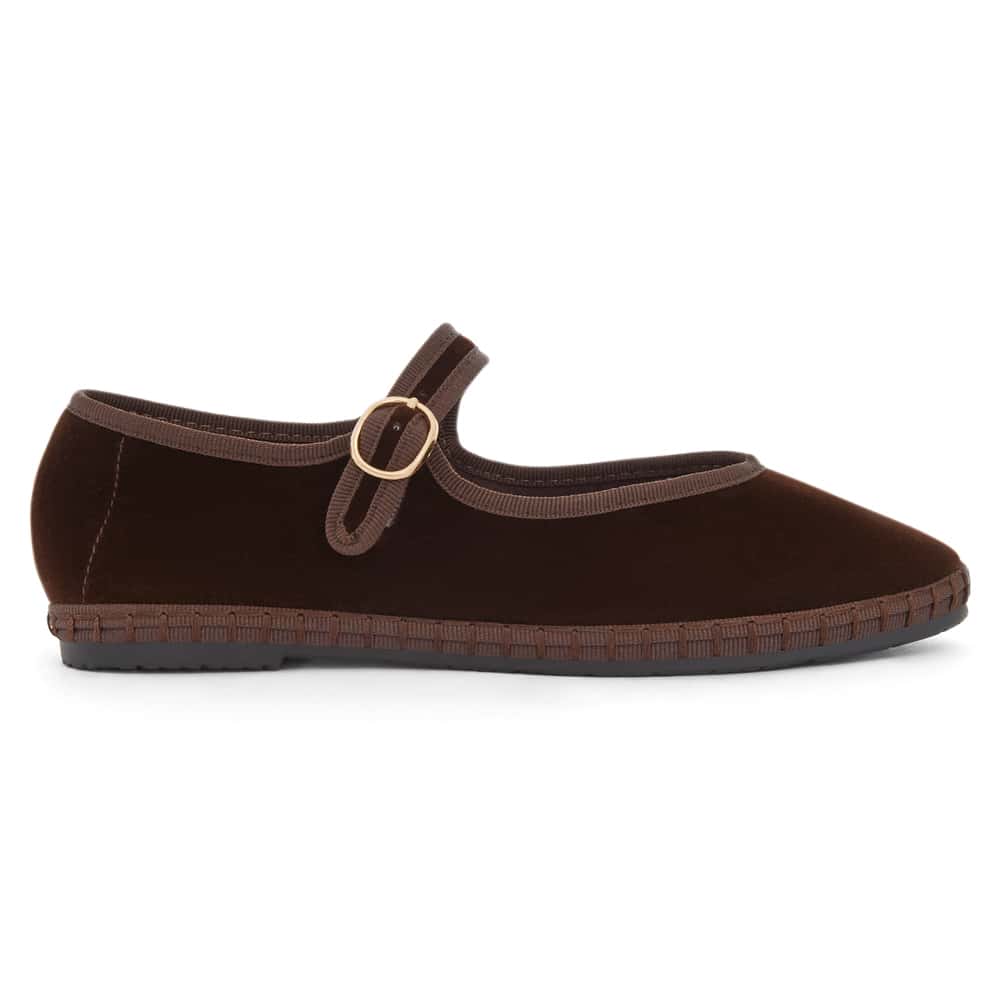 Sarina Ballet Flat in Chocolate Velvet